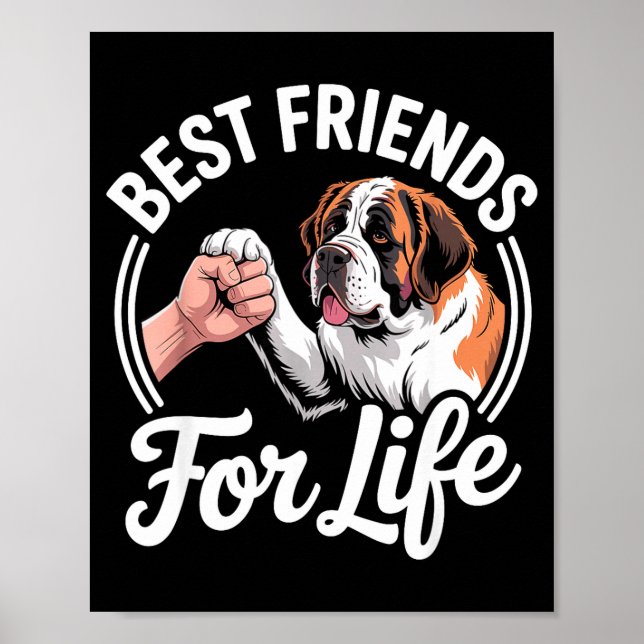 Cool Saint Bernard Costume For Men Women St. Berna Poster (Framsidan)