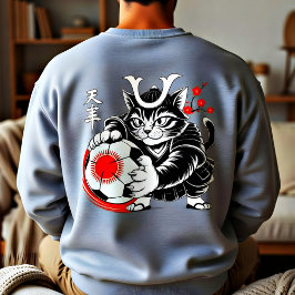 Cool Samuraj Katt Fotboll För Anime & Konstälskare Lång Ärmad Tröja