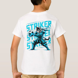 Cool Samuraj Katt Fotbolls Stürmer - Present till T Shirt