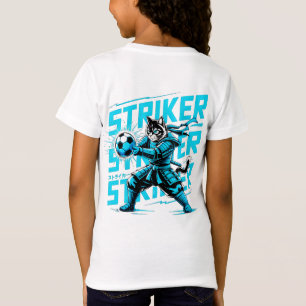 Cool Samuraj Katt Fotbolls Stürmer - Present till T Shirt