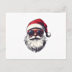 Cool Santa Claus ansikte Retro solglasögon jul M Tilläggskort