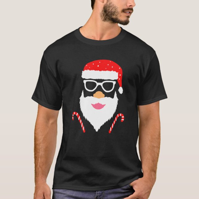 Cool Santa Claus Costume Merry Xmas Party T Shirt (Framsida)