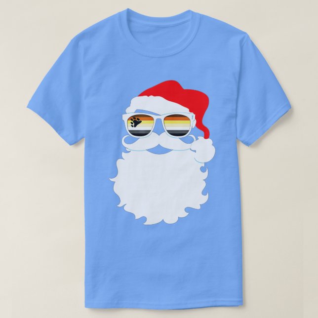 Cool Santa Claus Gay Bear Pride Flag Sunglasses  T Shirt (Design framsida)