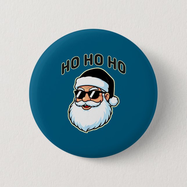 Cool Santa In Black Hat Sungles Graphic 2  Knapp (Framsida)