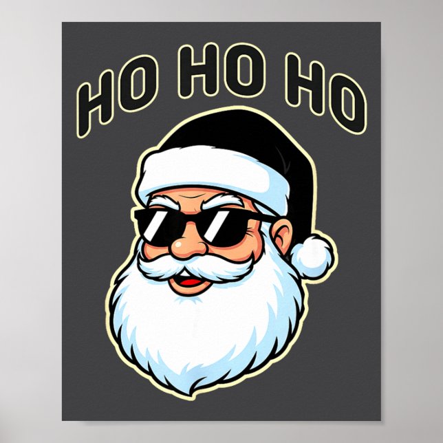 Cool Santa In Black Hat Sungles Graphic 2  Poster (Framsidan)