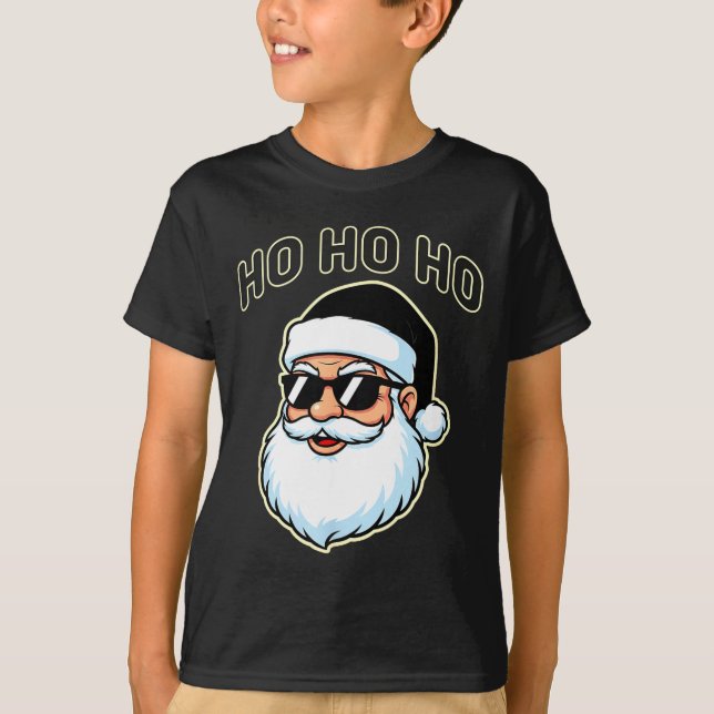 Cool Santa In Black Hat Sungles Graphic 2  T Shirt (Framsida)