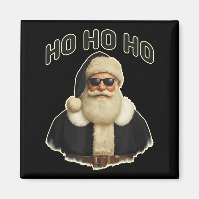 Cool Santa In Black Hat Sungles Graphic  Magnet (Framsidan)