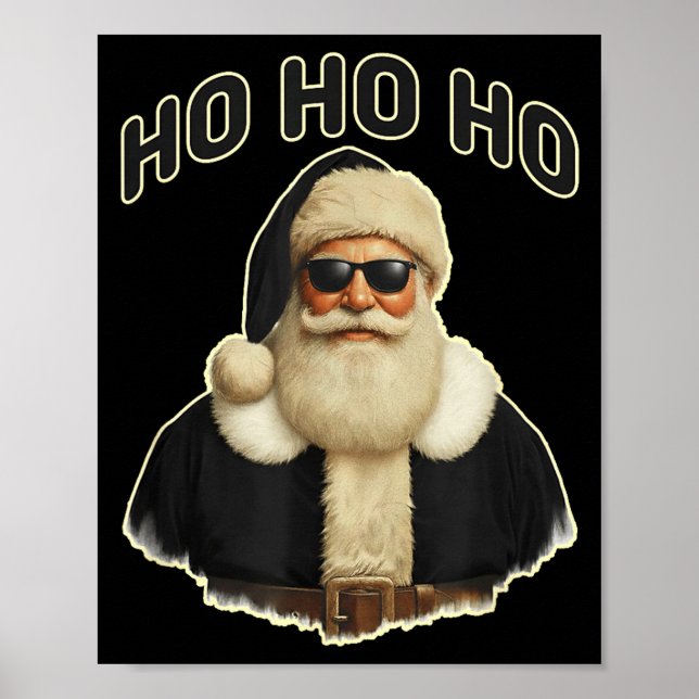 Cool Santa In Black Hat Sungles Graphic  Poster (Framsidan)