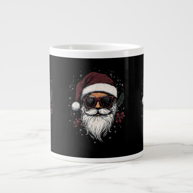 Cool Santa with Sunglasses Christmas Jumbo Mugg (Framsidan)