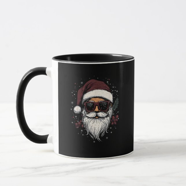 Cool Santa with Sunglasses Christmas Mugg (Vänster)