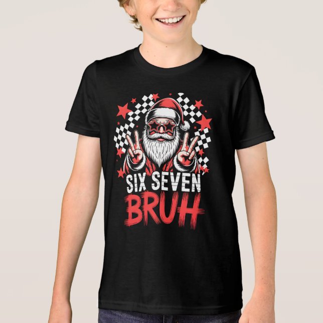 Cool Santa with sunglasses - Six Seven BRUH T Shirt (Framsida)
