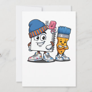 Cool School Art Crew – Serietecknad anteckningsbok Inbjudningar