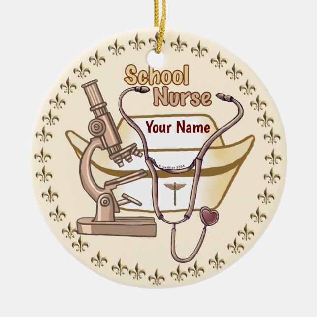 Cool School Nurse prydnad  Julgransprydnad Keramik (Framsidan)