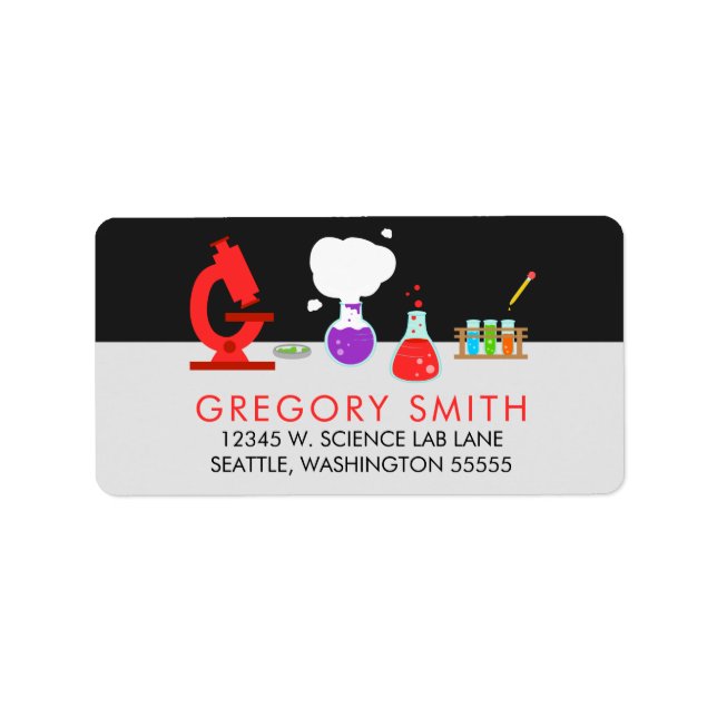 Cool Science Lab Adressetikett (Framsidan)
