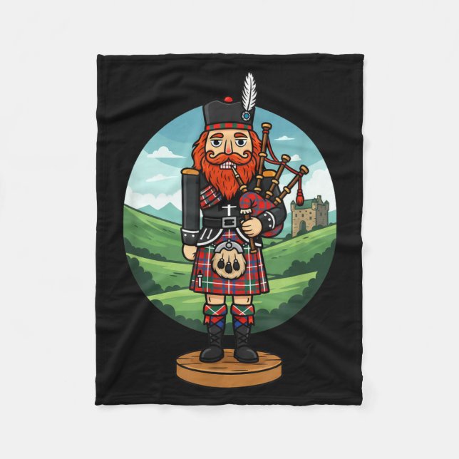 Cool Scottish Nutcracker Bagpes  Fleecefilt (Framsidan)