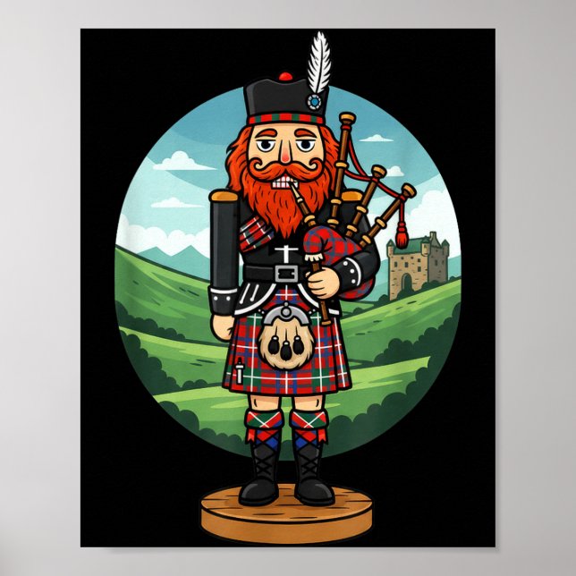 Cool Scottish Nutcracker Bagpes  Poster (Framsidan)