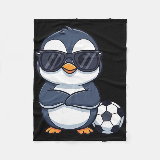 Cool seriefigur Pingvins Fotbollsspelare  Fleecefilt (Framsidan)