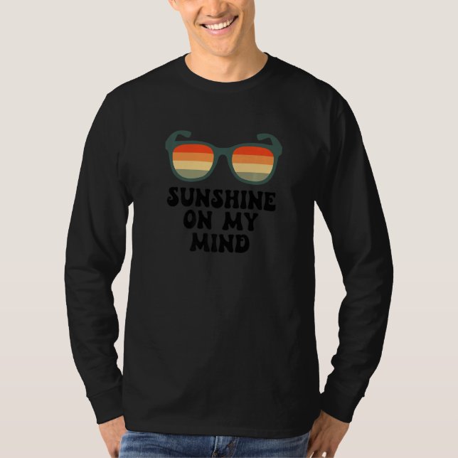 Cool Shades Sunshine On My Mind Vacation Retro Set T Shirt (Framsida)