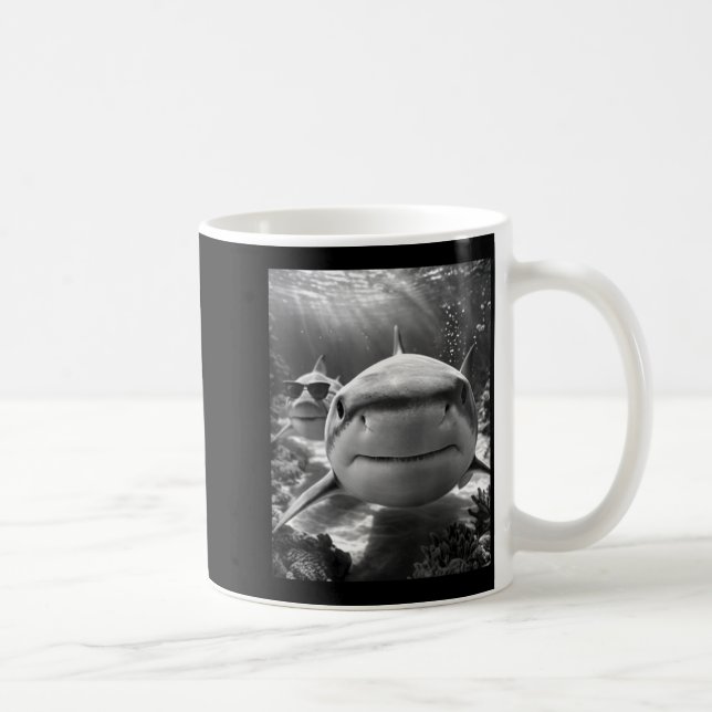 Cool Shark Animal Selfie  Kaffemugg (Höger)