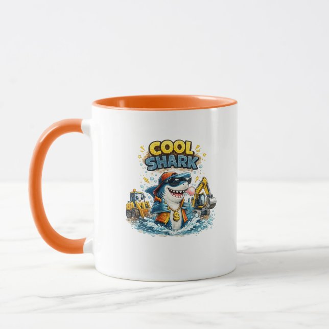 Cool Shark Construction Kaffemugge Mugg (Vänster)