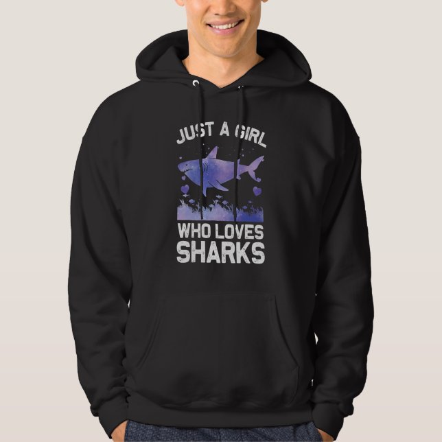 Cool Shark For Women Girls Kids Shark Whale Shark Hoodie (Framsida)
