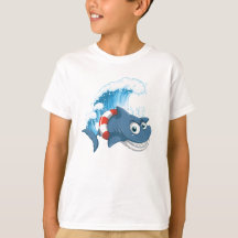 Cool Shark Splash barn T-Shirt Design för barn