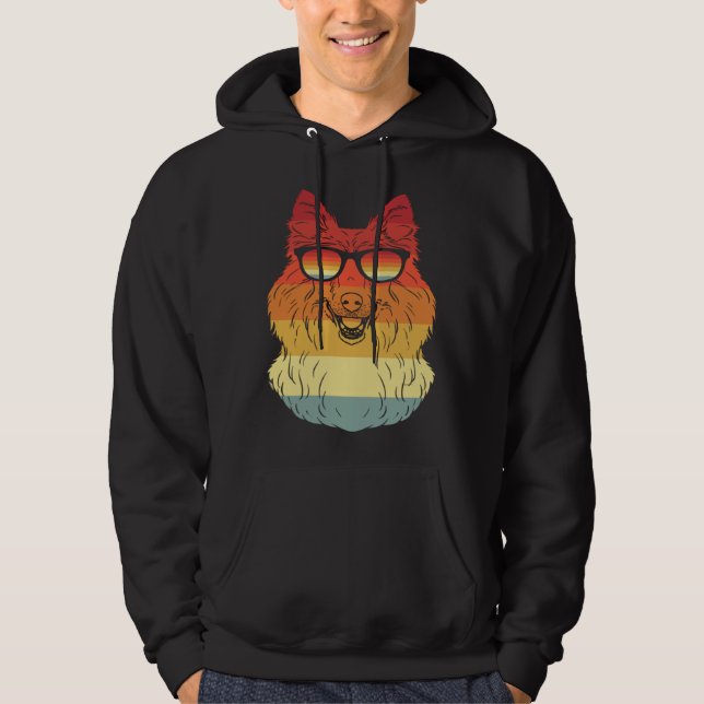 Cool Shetland Sheepdog Owner Animal  Dogs Retro Vi Hoodie (Framsida)