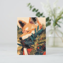 Cool Shiba Inu in Christmas Winter Helg Vykort