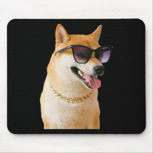 Cool Shiba Inu med solglasögon och guldkedja dekal Musmatta