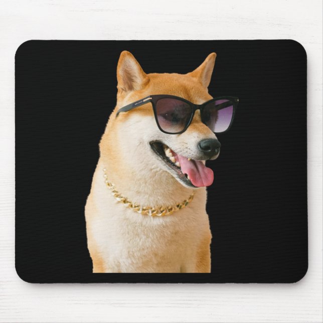 Cool Shiba Inu With Sungles And Gold Chain Sticker Musmatta (Framsidan)