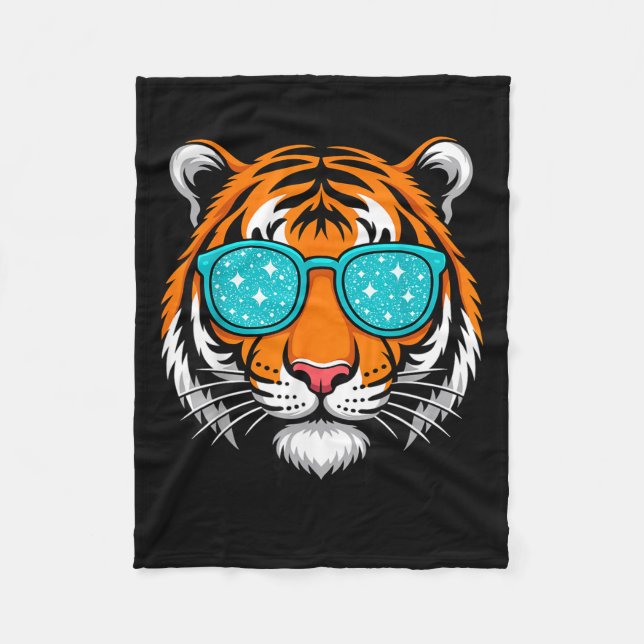 Cool Shirts For Boys Kids, Funny Tiger Sungles  Fleecefilt (Framsidan)