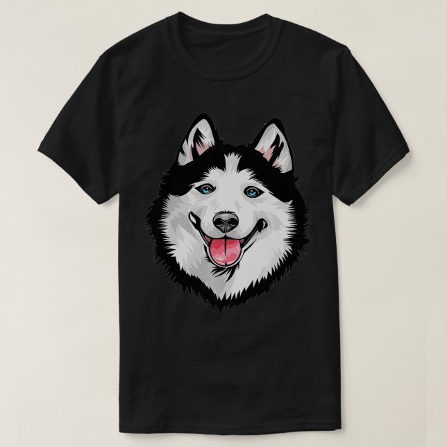 Cool Siberian Husky Face Premium  T Shirt (Design framsida)