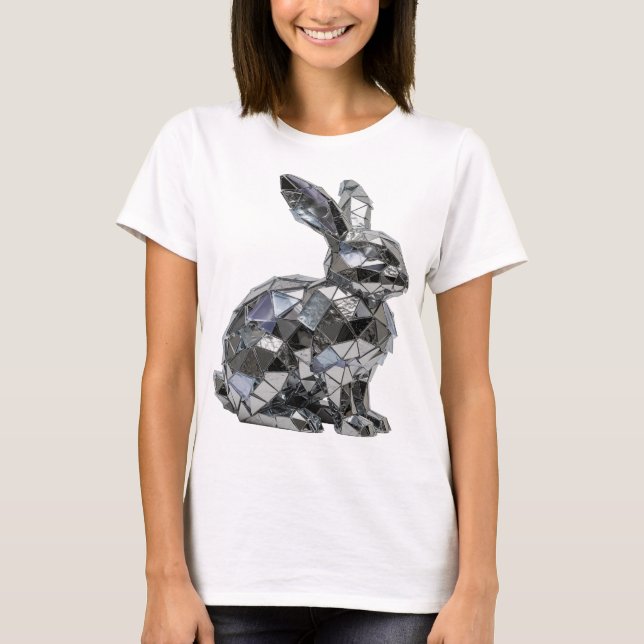 Cool Silver ABSTRAKT KONST Design T Shirt (Framsida)