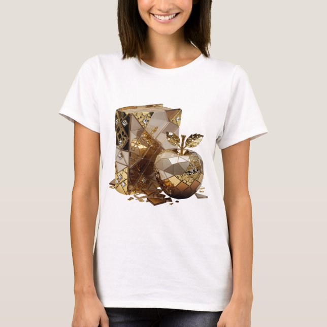 Cool Silver ABSTRAKT KONST Modern Design v3 T Shirt (Framsida)