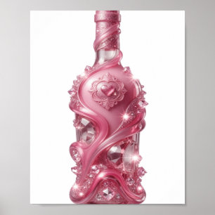 Cool Silver ABSTRAKT KONST Modeutskrift Poster