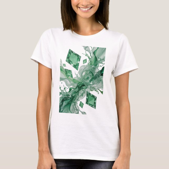 Cool Silver ABSTRAKT KONST Skräddarsydd T-shirt (Framsida)