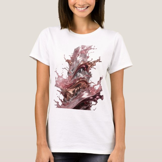 Cool Silver ABSTRAKT KONST Statement T-shirt (Framsida)