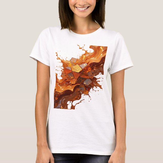 Cool Silver ABSTRAKT KONST Statement T-shirt v4 (Framsida)