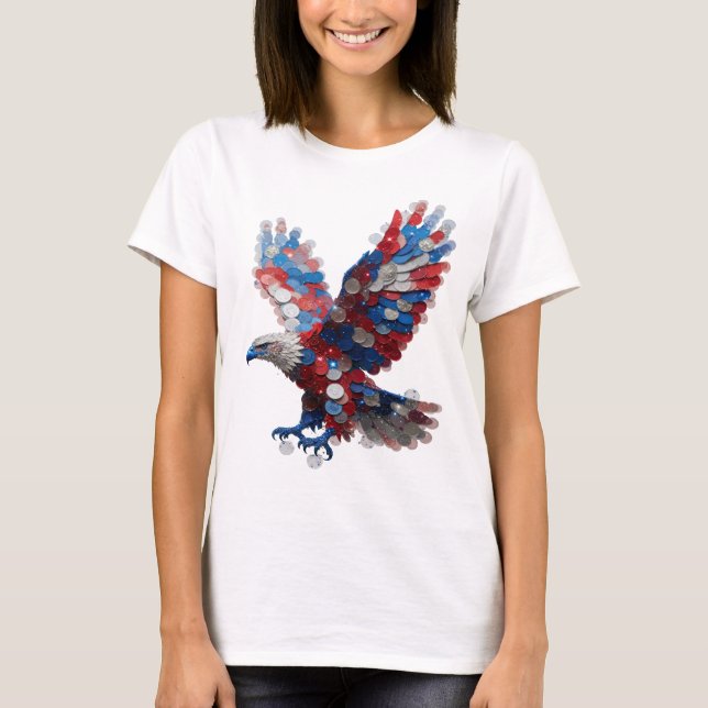 Cool Silver EAGLE Citat Design T Shirt (Framsida)