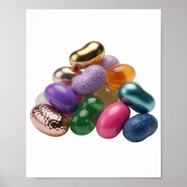 Cool Silver GLOWING CANDIES Grafisk Design Poster (Framsidan)