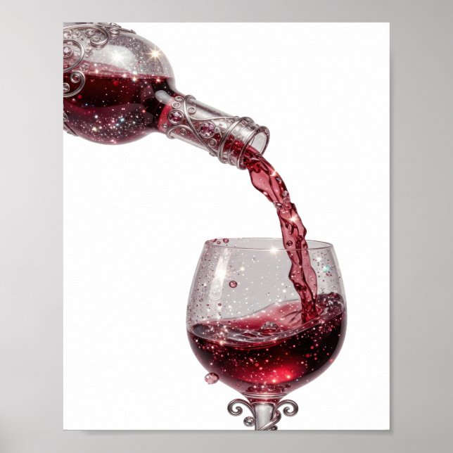 Cool Silver RÖTT VIN Poster (Framsidan)