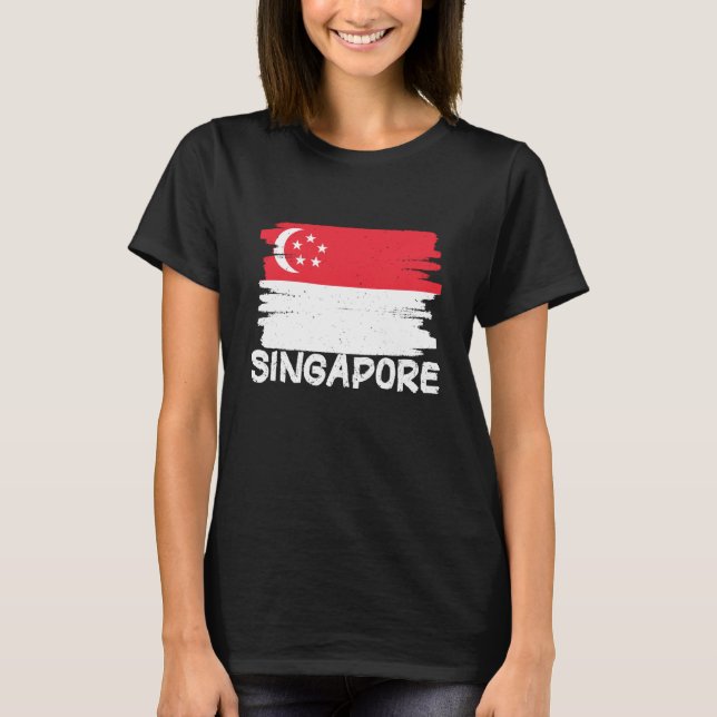Cool Singapore Flag  1 T Shirt (Framsida)