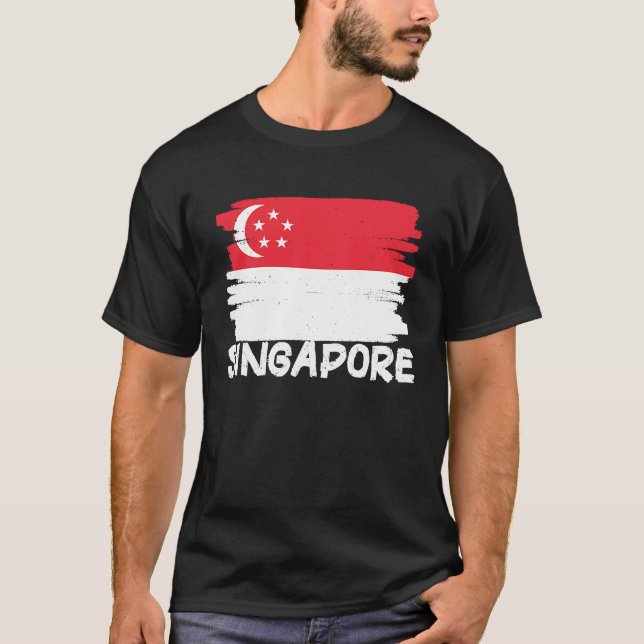 Cool Singapore Flag T Shirt (Framsida)
