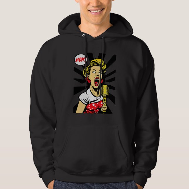 Cool Singing Mom Retro Streetwear Singer Mom  2 Hoodie (Framsida)