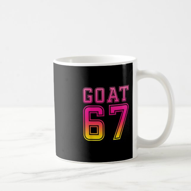 Cool Six Seven 6 7 Glass Goat 67 Meme Rizz Kul Kaffemugg (Höger)
