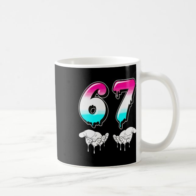 Cool Six Seven 6 7 Meme Gen Alpha Slang Kostym Ma Kaffemugg (Höger)