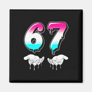 Cool Six Seven 6 7 Meme Gen Alpha Slang Kostym Ma Magnet