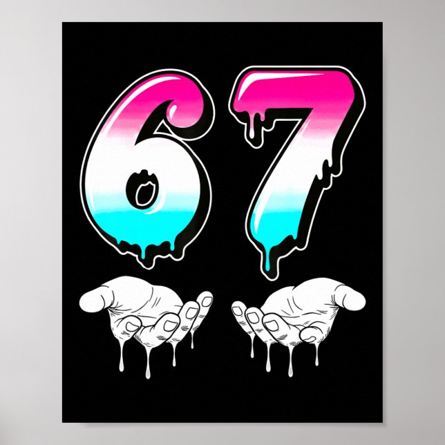 Cool Six Seven 6 7 Meme Gen Alpha Slang Kostym Ma Poster (Framsidan)