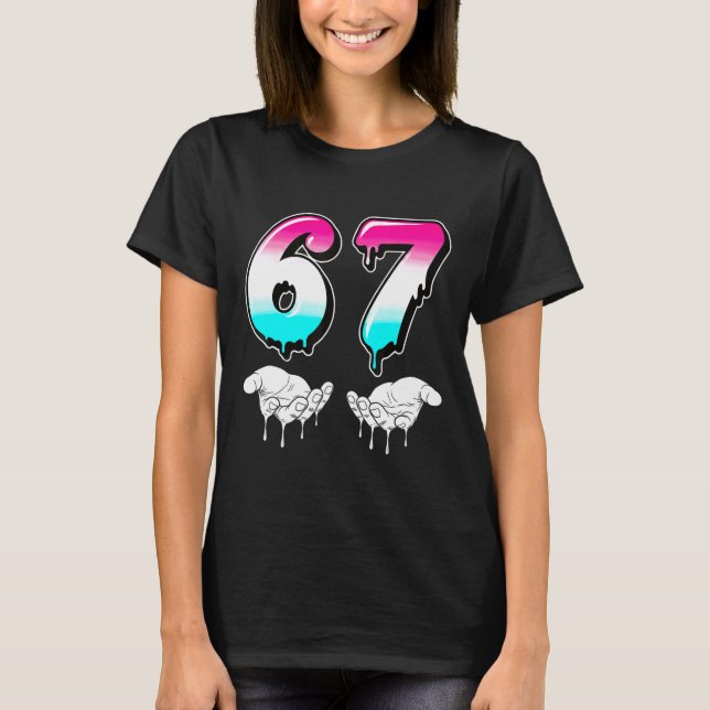 Cool Six Seven 6 7 Meme Gen Alpha Slang Kostym Ma T Shirt (Framsida)