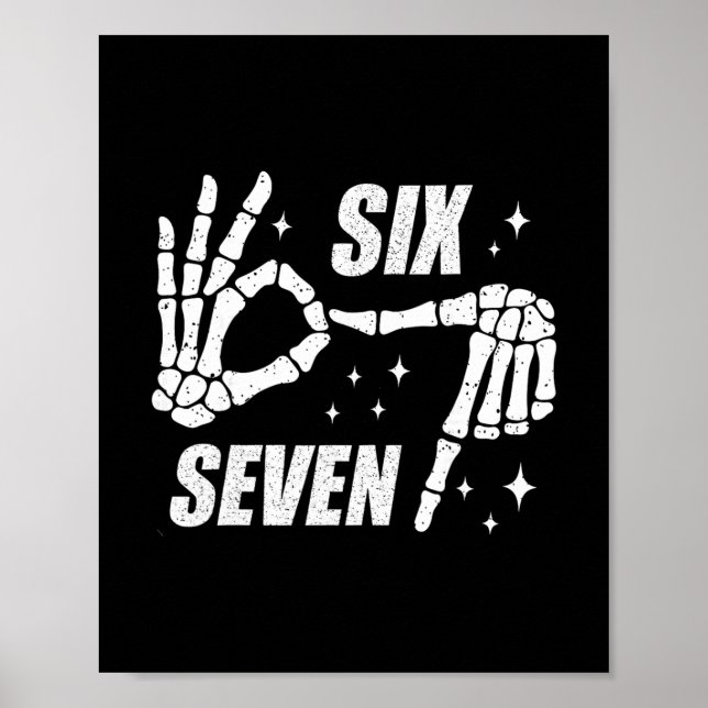 Cool Six Seven Number Gen Alpha Slang 6 7 Trending Poster (Framsidan)